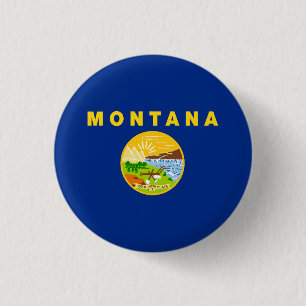 Montana Staatsvlag Ronde Button 3,2 Cm