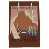 Montana State: Indiaanse stammen, bergen, prairie Medium Cadeauzakje (Achterkant)