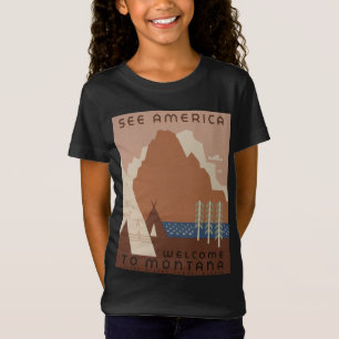 Montana State: Indiaanse stammen, bergen, prairie T-shirt