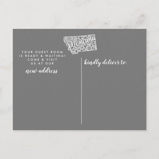 MONTANA State Moving Aankondiging Post Kaart (Achterkant)