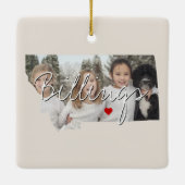 Montana State Photo insert and town name Keramisch Ornament (Achterkant)
