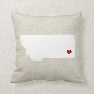 Montana State Pillow Faux Linen gepersonaliseerd Kussen