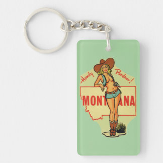 Montana State  Pin Up Girl Sleutelhanger