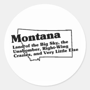 Montana State Slogan Ronde Sticker