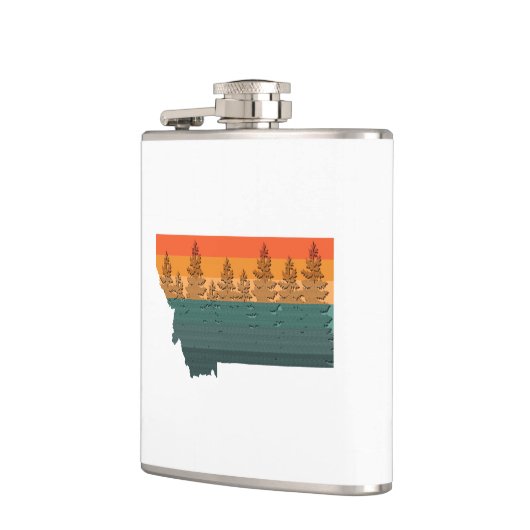 Montana State Tree Silhouette Heupfles (Links)