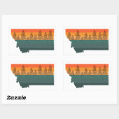 Montana State Tree Silhouette Rechthoekige Sticker (Vel)