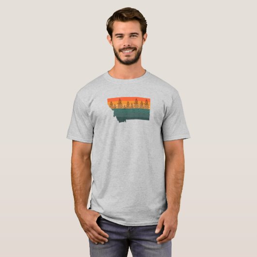 Montana State Tree Silhouette T-shirt (Voorkant volledig)
