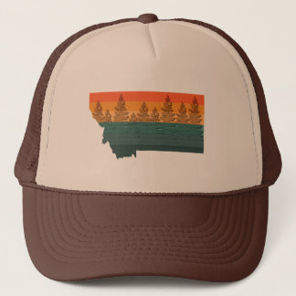 Montana State Tree Silhouette Trucker Pet