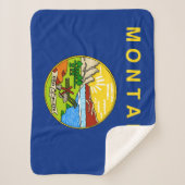 Montana State Vlag Print Patriottisch Sherpa Deken (Voorkant)