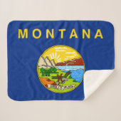 Montana State Vlag Print Patriottisch Sherpa Deken (Voorkant (horizontaal))