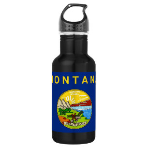 Montana State Vlag Vrijheidsfles Waterfles