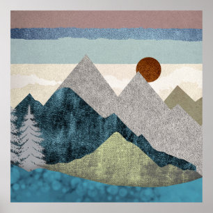 Montana Striped Sky Poster