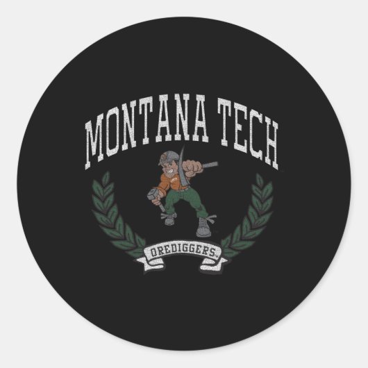 Montana Tech Orediggers Overwinning Ronde Sticker (Voorkant)
