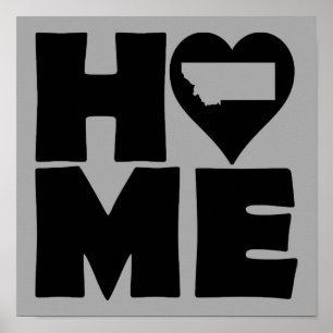Montana Thuis Hart Staat Poster Bord