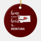 Montana thuis is waar het hart ligt keramisch ornament (Voorkant)
