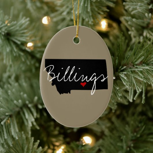 Montana Town Home State Keramisch Ornament (Boom)