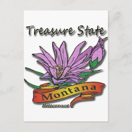 Montana Treasure State Bitterroot Briefkaart (Voorkant)