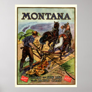 Montana-treinstation Poster