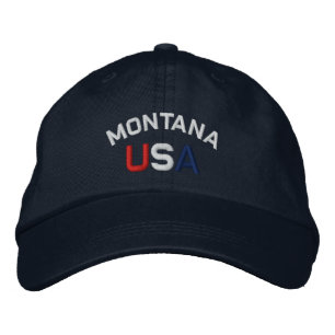 Montana USA geborduurd Navy Blue Pet