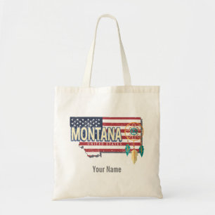 Montana Verenigde Staten Retro State Kaart Vereni Tote Bag