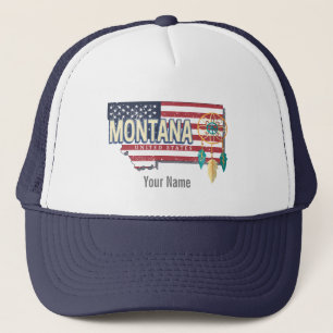Montana Verenigde Staten Retro State Kaart  Vereni Trucker Pet