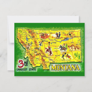 Montana Vintage Geïllustreerde Kaart Ansichtkaart