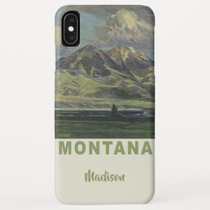 Montana Vintage Travel aangepaste naam telefoonhoe iPhone XS Max Hoesje