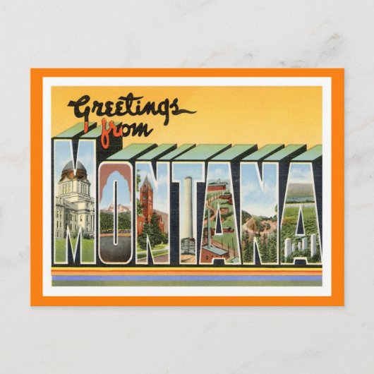 Montana Vintage Travel Briefkaart (Voorkant)