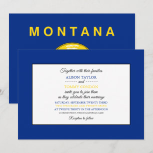 Montana vlag, vlag van Montana bruiloft Kaart