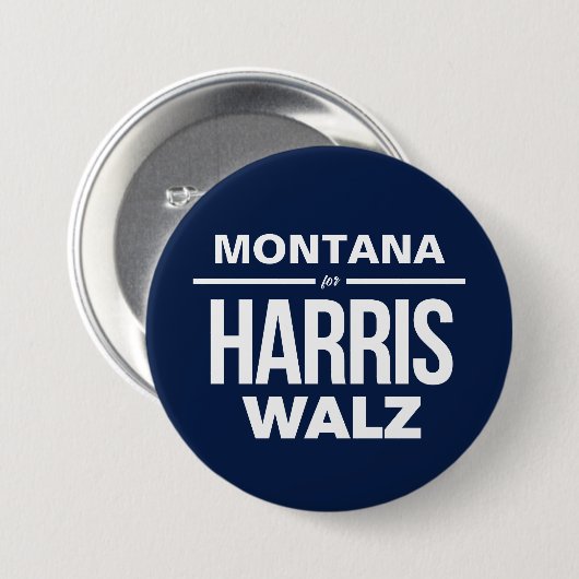 Montana voor Harris Walz Ronde Button 7,6 Cm (Voorkant /achterkant)