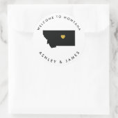 Montana Wedding Welcome Sticker Label Gold Black (Tas)