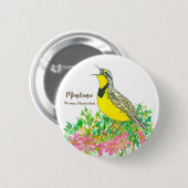 Montana Westerne Meadowlark State Bird Ronde Button 5,7 Cm (Voorkant /achterkant)