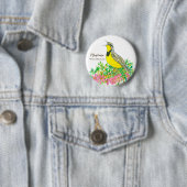 Montana Westerne Meadowlark State Bird Ronde Button 5,7 Cm (In situ)