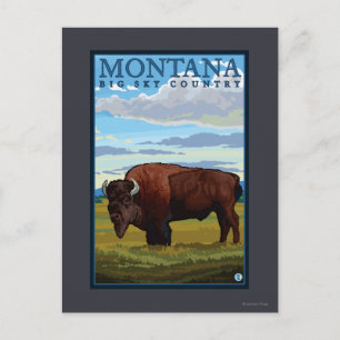 MontanaBison Vintage Travel Poster Briefkaart