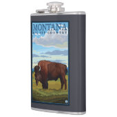 MontanaBison Vintage Travel Poster Heupfles (Links)