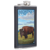 MontanaBison Vintage Travel Poster Heupfles (Rechts)