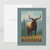 MontanaElk Scene Briefkaart (Voorkant / Achterkant)