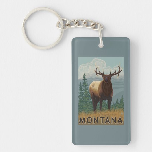 MontanaElk Scene Sleutelhanger (Voorkant)