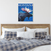 MontanaMoose Vintage Travel Poster Canvas Afdruk (Insitu (Slaapkamer))