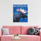 MontanaMoose Vintage Travel Poster Canvas Afdruk (Insitu (Woonkamer))