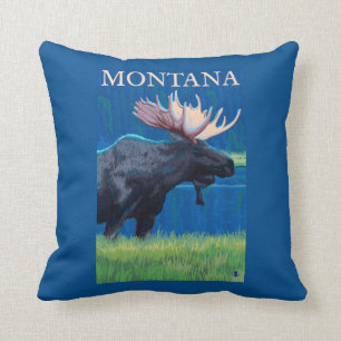 MontanaMoose Vintage Travel Poster Kussen