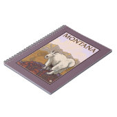 MontanaMountain Goat Vintage Travel Poster Notitieboek (Linkerzijde)