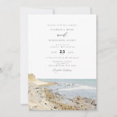 MONTAUK Beach New York Waterverf Wedding Invitati Kaart (Voorkant)