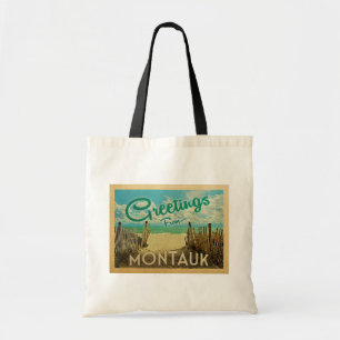 Montauk Beach Vintage Travel Tote Bag