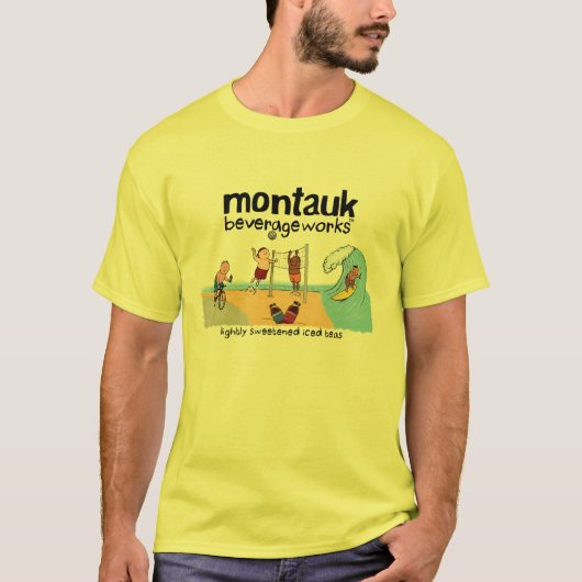 Montauk BeverageWorks - Beach en Iced Tea T-shirt (Voorkant)