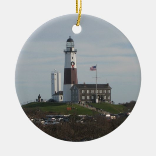 Montauk LIghthouse Holiday Love Ornament (Voorkant)
