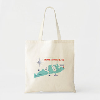 Montauk New York Map Canvas tas Welkom in Montauk