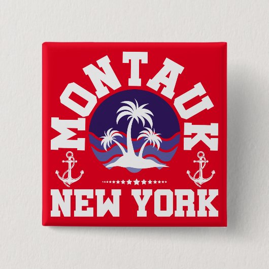 Montauk, New York Vierkante Button 5,1 Cm (Voorkant)