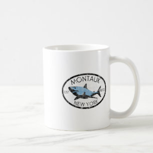 Montauk New York Vissen Haai Vis Strand Boottochte Koffiemok