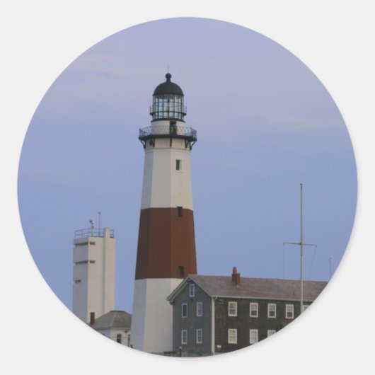 Montauk Point Light Ronde Sticker (Voorkant)